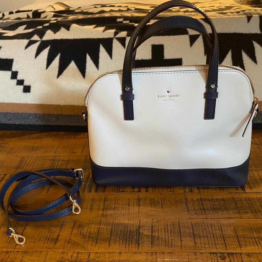 Kate Spade Ivory and Navy Purse